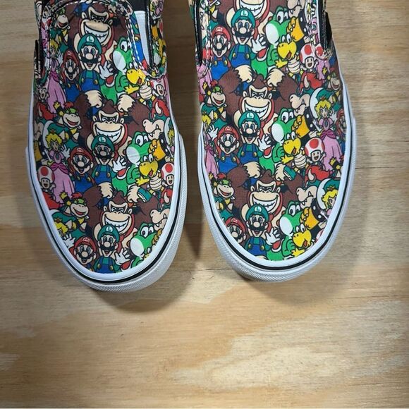 Vans Rare Multicolor Super Mario Slip-On Shoes Women’s Size 9 - Picture 5 of 9